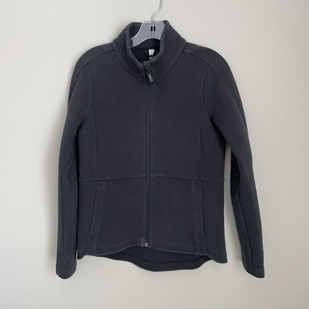 Lululemon Size 6 Black Cotton Blend Full Jacket Athleisure Office Travel